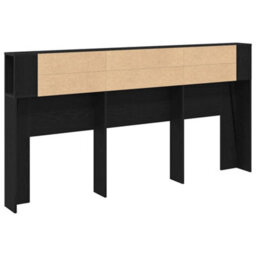 Walplus Headboard Cabinet With Storage Black Oak 200 X 18,5 X 104,5 Cm - thumbnail 7