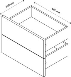 GoodHome Atomia Modular Gloss Oak Effect Slab Medium External Drawer (H)185mm (W)497mm (D)300mm, Set Of 2 - thumbnail 5