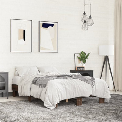 Berkfield Bed Frame Without Mattress Brown Oak 120X200 Cm - image 1