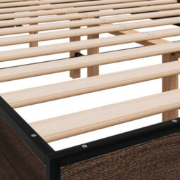 Berkfield Bed Frame Without Mattress Brown Oak 120X200 Cm - thumbnail 7