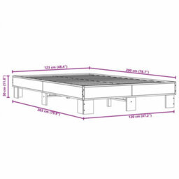 Berkfield Bed Frame Without Mattress Brown Oak 120X200 Cm - thumbnail 4