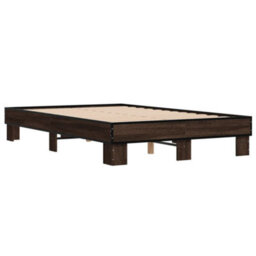 Berkfield Bed Frame Without Mattress Brown Oak 120X200 Cm - thumbnail 3