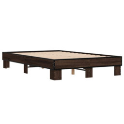 Berkfield Bed Frame Without Mattress Brown Oak 120X200 Cm - thumbnail 6