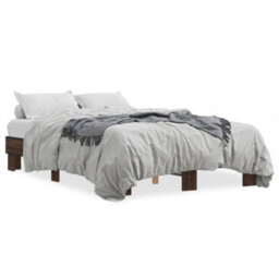 Berkfield Bed Frame Without Mattress Brown Oak 120X200 Cm - thumbnail 2