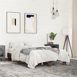 Berkfield Bed Frame Without Mattress Brown Oak 120X200 Cm - thumbnail 1