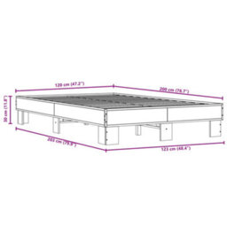Berkfield Bed Frame Without Mattress Brown Oak 120X200 Cm - thumbnail 9
