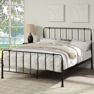 SlumberWorx Hitchin Black Metal Industrial Bed Frame - Small Double / Double / King - image 1