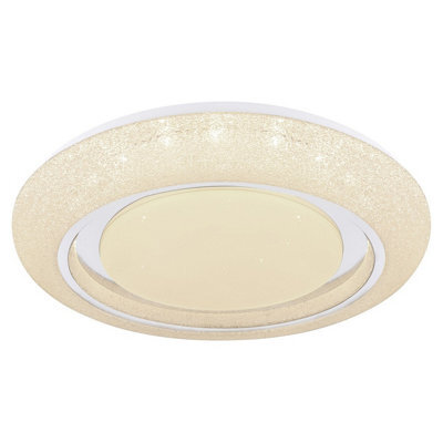 Luminosa Lighting Luminosa Rada Decorative Flush Ceiling Light White Led Dimmable 3000-6000K Remote Control Tuya Smart - image 1