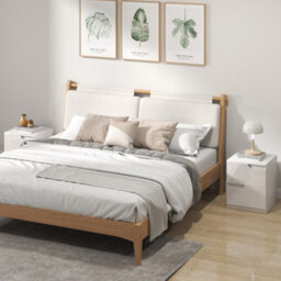 Homcom Bedside Table Set Of 2 With 2 Drawers For Bedroom, Living Room, White - thumbnail 1