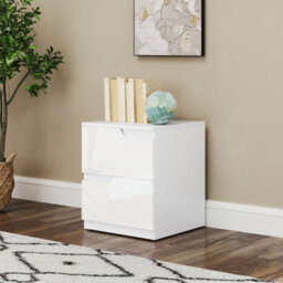 Homcom Bedside Table Set Of 2 With 2 Drawers For Bedroom, Living Room, White - thumbnail 8