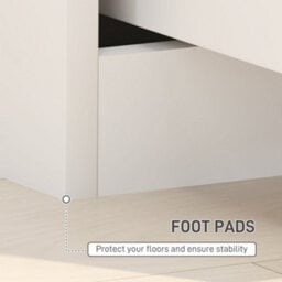 Homcom Bedside Table Set Of 2 With 2 Drawers For Bedroom, Living Room, White - thumbnail 6