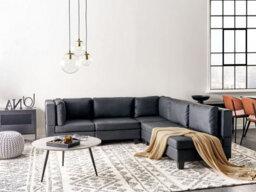 Beliani Modular Corner Sofa 5 Seater Unstad Faux Leather Black Left Hand - thumbnail 2