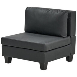 Beliani Modular Corner Sofa 5 Seater Unstad Faux Leather Black Left Hand - thumbnail 9