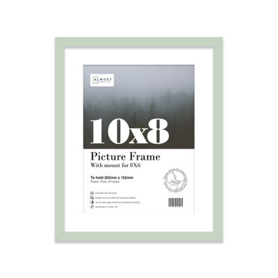 "10X8"" Mint Green Frame With Mount For 8X6"" Pictures 20mm Thin Edge Portrait And Landscape Display With Wall Hooks And Kickstand" - image 1