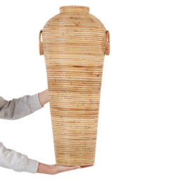 Wyld And Coco Natural Rattan Vase 70 Cm - Boho Rustic Home Decor - thumbnail 4