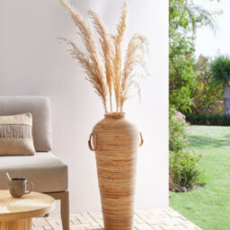 Wyld And Coco Natural Rattan Vase 70 Cm - Boho Rustic Home Decor - thumbnail 1