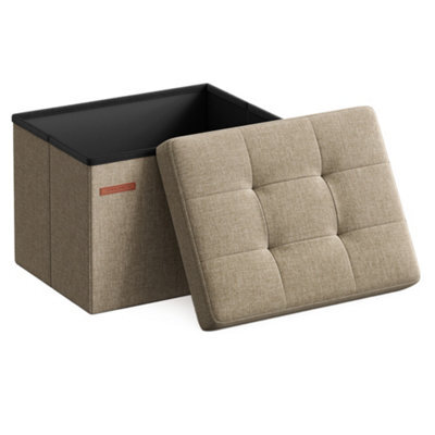 LEDREM Storage Ottoman, Foldable Small Ottoman Foot Rest, 31 X 41 Cm Foot Stool, Ottoman With Storage, Load Up To 130 Kg - image 1