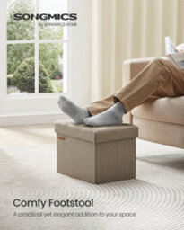 LEDREM Storage Ottoman, Foldable Small Ottoman Foot Rest, 31 X 41 Cm Foot Stool, Ottoman With Storage, Load Up To 130 Kg - thumbnail 4