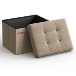LEDREM Storage Ottoman, Foldable Small Ottoman Foot Rest, 31 X 41 Cm Foot Stool, Ottoman With Storage, Load Up To 130 Kg - thumbnail 2
