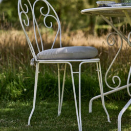 Dibor Traditional Style Two Person Indoor Outdoor Garden Iron Bistro Table And Chairs Set With Free Seat Pads - thumbnail 6