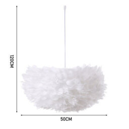 Living And Home Modern White Chic Fluffy Feather Chandelier Pendant Light Shade Dia 50Cm - thumbnail 5