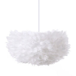 Living And Home Modern White Chic Fluffy Feather Chandelier Pendant Light Shade Dia 50Cm - thumbnail 4