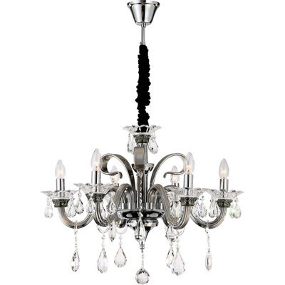 Luminosa Lighting Luminosa Dunja Multi Arm Chandelier Chrome K9 Crystals 6X E14 - image 1