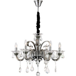 Luminosa Lighting Luminosa Dunja Multi Arm Chandelier Chrome K9 Crystals 6X E14 - thumbnail 1