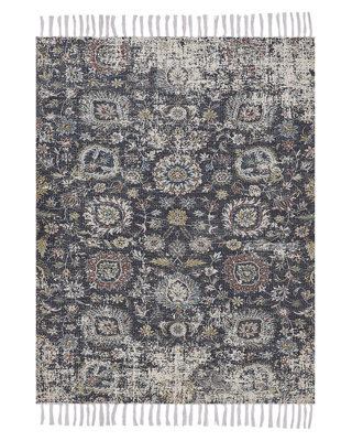 Beliani 140 X 200 Cm Multicolour Polyester-Cotton Area Rug With Oriental Tassels - image 1