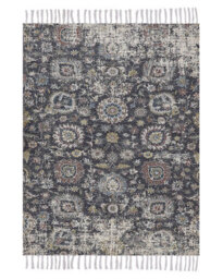 Beliani 140 X 200 Cm Multicolour Polyester-Cotton Area Rug With Oriental Tassels - thumbnail 1