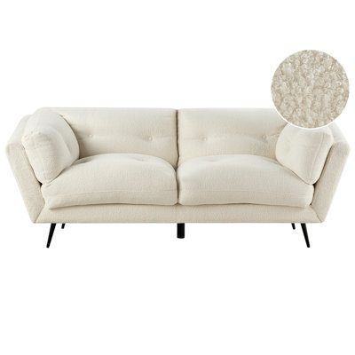 Beliani Sofa 3 Seater Lenvik Boucle White - image 1