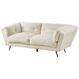 Beliani Sofa 3 Seater Lenvik Boucle White - thumbnail 5