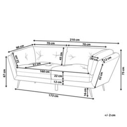 Beliani Sofa 3 Seater Lenvik Boucle White - thumbnail 3
