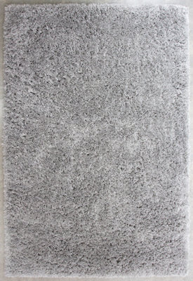 Loomed Silver Grey Thick Soft Shaggy Area Rug 240X330Cm - image 1