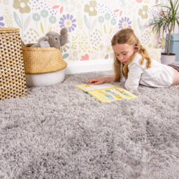 Loomed Silver Grey Thick Soft Shaggy Area Rug 240X330Cm - thumbnail 3