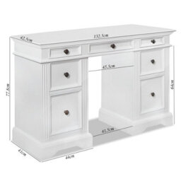 Statement Furniture Gainsborough White Dressing Table With 7 Drawers - thumbnail 3