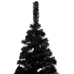 Berkfield Artificial Christmas Tree With Stand Black 210 Cm Pvc - thumbnail 2
