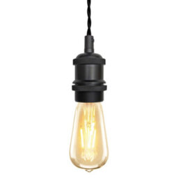 Long Life Lamps Company Industrial Vintage Ceiling Pendant Lamp Holder Matte Black E27 Fitting H3065 - thumbnail 1