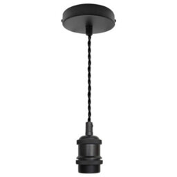 Long Life Lamps Company Industrial Vintage Ceiling Pendant Lamp Holder Matte Black E27 Fitting H3065 - thumbnail 5