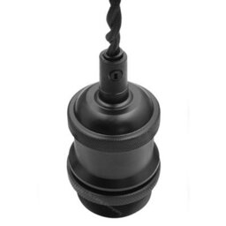 Long Life Lamps Company Industrial Vintage Ceiling Pendant Lamp Holder Matte Black E27 Fitting H3065 - thumbnail 6