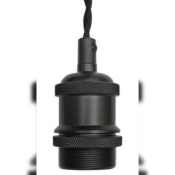 Long Life Lamps Company Industrial Vintage Ceiling Pendant Lamp Holder Matte Black E27 Fitting H3065 - thumbnail 3