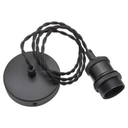 Long Life Lamps Company Industrial Vintage Ceiling Pendant Lamp Holder Matte Black E27 Fitting H3065 - thumbnail 7