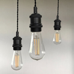 Long Life Lamps Company Industrial Vintage Ceiling Pendant Lamp Holder Matte Black E27 Fitting H3065 - thumbnail 8