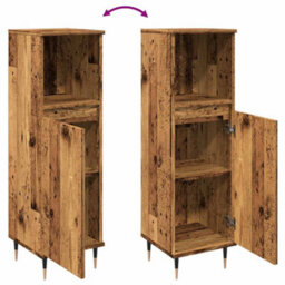 Berkfield Industrial Bathroom Cabinet Old Wood 30X30X100 Cm Engineered Wood - thumbnail 8