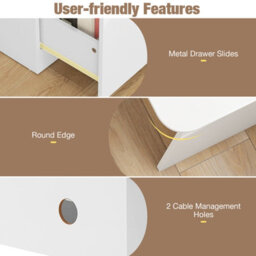 Costway L Shaped Computer Desk 150Cm Corner Study Writing Desk With Letter File Drawer - thumbnail 9