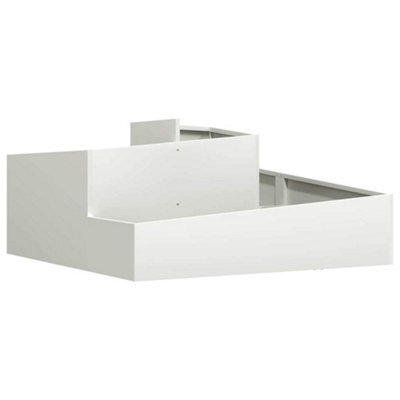 Berkfield Modern Garden Planter White 100 X 100 X 50 Cm Steel