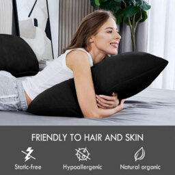 Bedlooms Dyed Pillowcase 2 Pair- Soft Plain Pillow Covers Black Envelop Closure - Easy Care Pillowcase Bedding Set 50X75 Cm - thumbnail 4