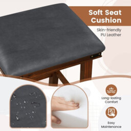 Gainoom 2Pcs 76Cm Brown Bar Stools Pu Leather Padded Upholstered Counter Height Chair - thumbnail 5