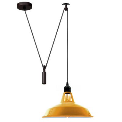 Modern Yellow Pendant Light Kitchen Islands Long Hanging Lamp Metal Shade With 2M Wire Cord For Indoor - image 1