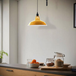 Modern Yellow Pendant Light Kitchen Islands Long Hanging Lamp Metal Shade With 2M Wire Cord For Indoor - thumbnail 2